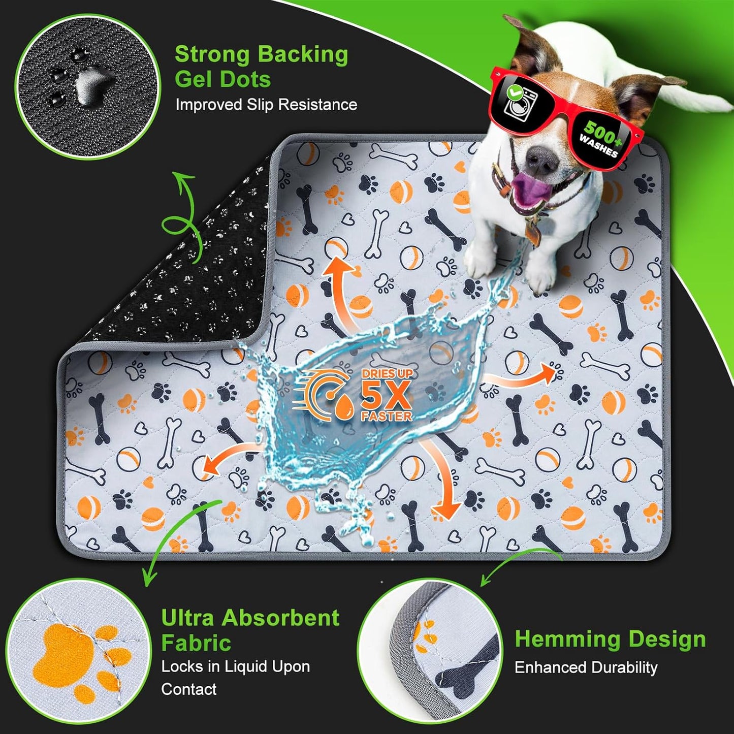 Hompet Dog Toilet, 104 x 69cm, 2 Pcs of Artificial Grass Mats for Dogs
