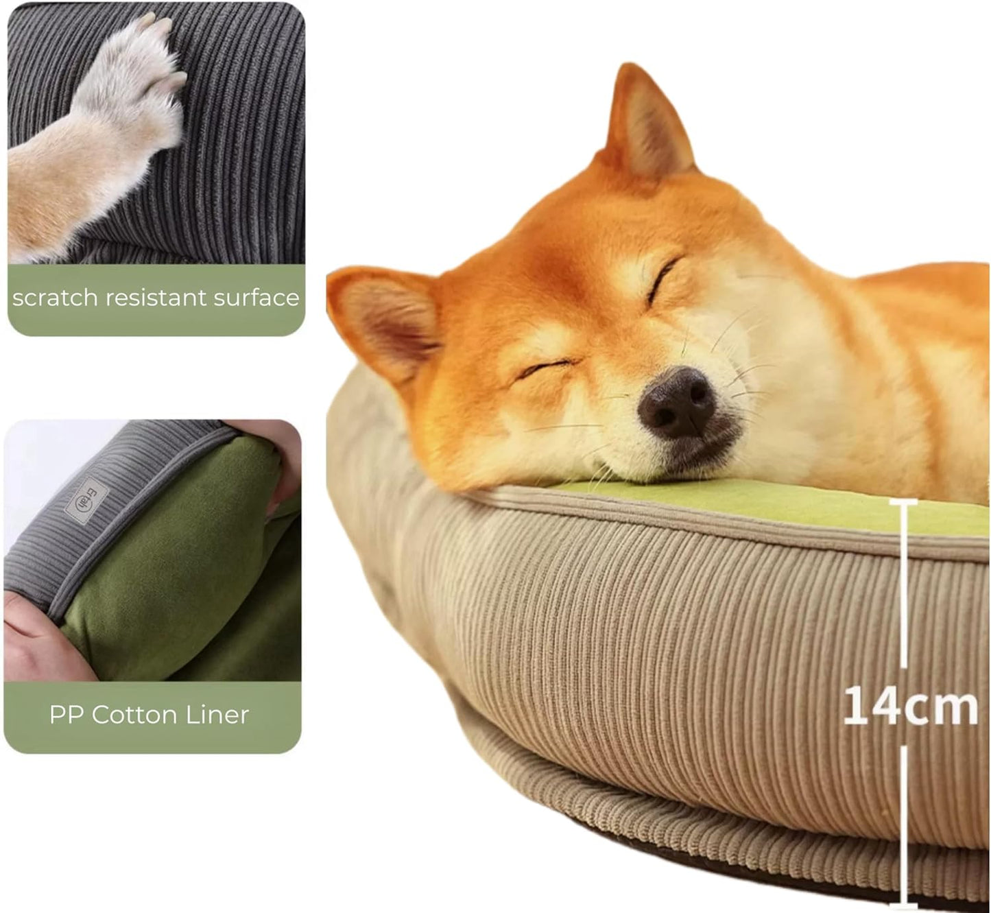 Ertah Dog Beds for Large Dogs, Medium Waterproof Dog Bed with Removable Washable Cover & Anti-Slip Bottom Washable Cover Nonskid Bottom
