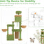 Heybly Cat Tree 72.4-Inch Anti-Tip Cat Tower with Spacious Perches HCT060GY | All-in-One Cat Furniture for Large Cats, Multiple Interactive Areas, Extra-Large Sisal Scratching Board, Green and Yellow