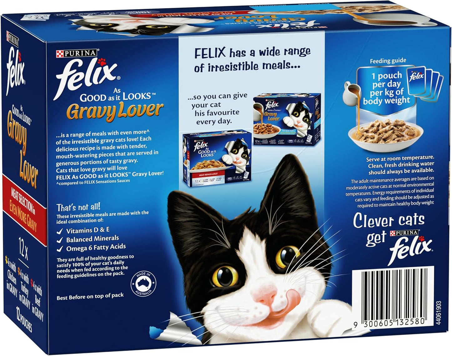 FELIX As Good As It Looks Adult Wet Cat Food Gravy Lover Meat Selection 60x85g