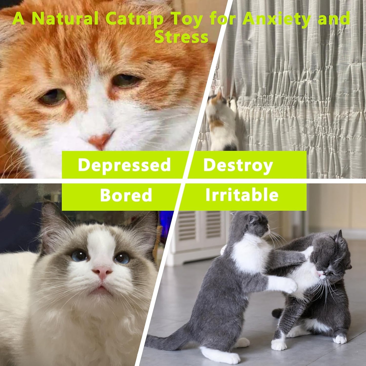 1 Pack Catnip Toys, Soft Cat Pillows Toys, Kitten Caterpillar Catnip Toys