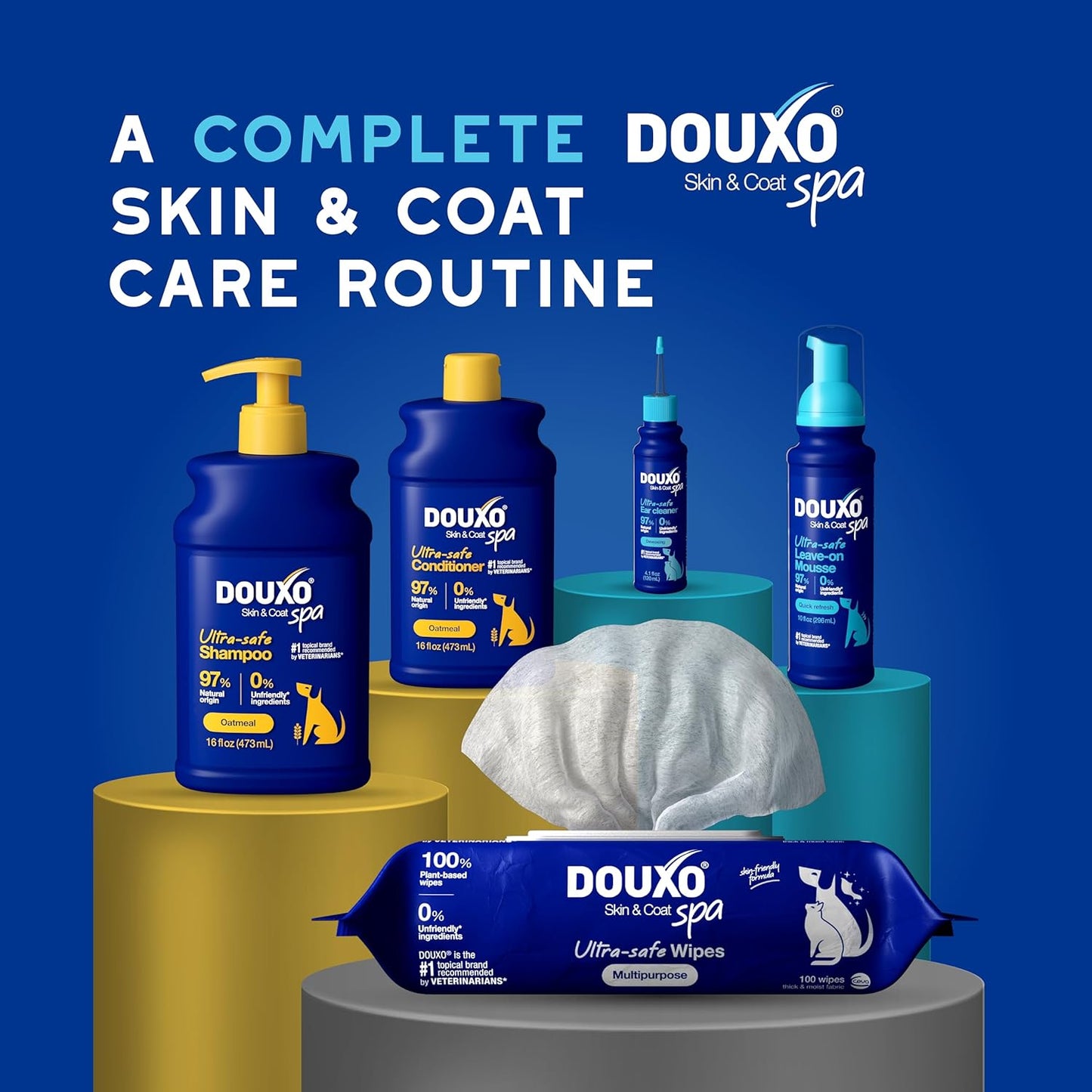 DOUXO® Skin & Coat SPA - Ultra-Safe Dewaxing Ear Cleaner for Dogs and Cats, 4.1 fl oz-USA Made