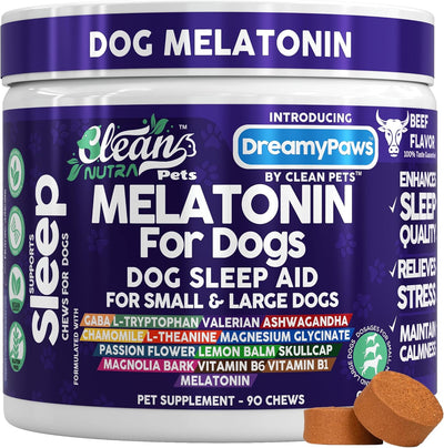 Dreamy Paws Melatonin for Dogs Dog Calming Sleep Supplement