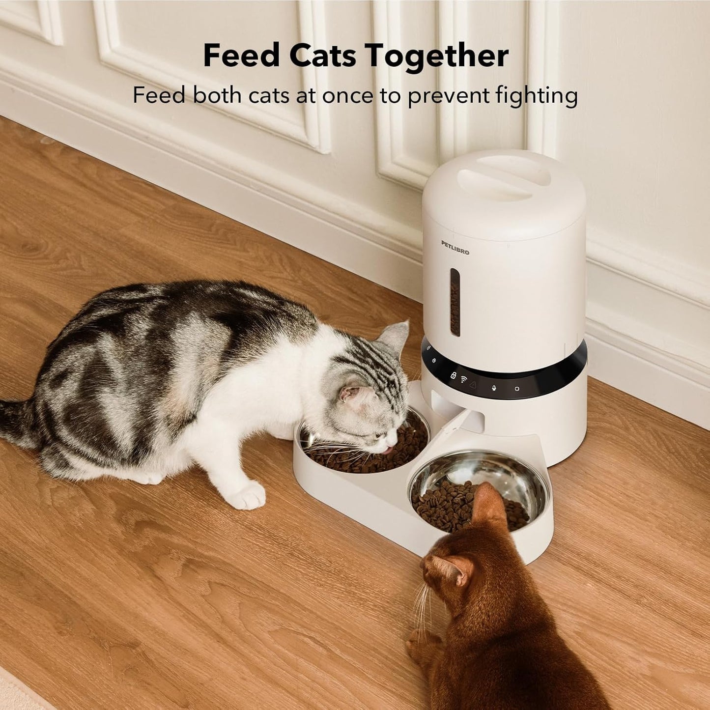 PETLIBRO Automatic Cat Feeder, WiFi Pet Feeder for 2 Cats or Dogs with APP Control, 5L