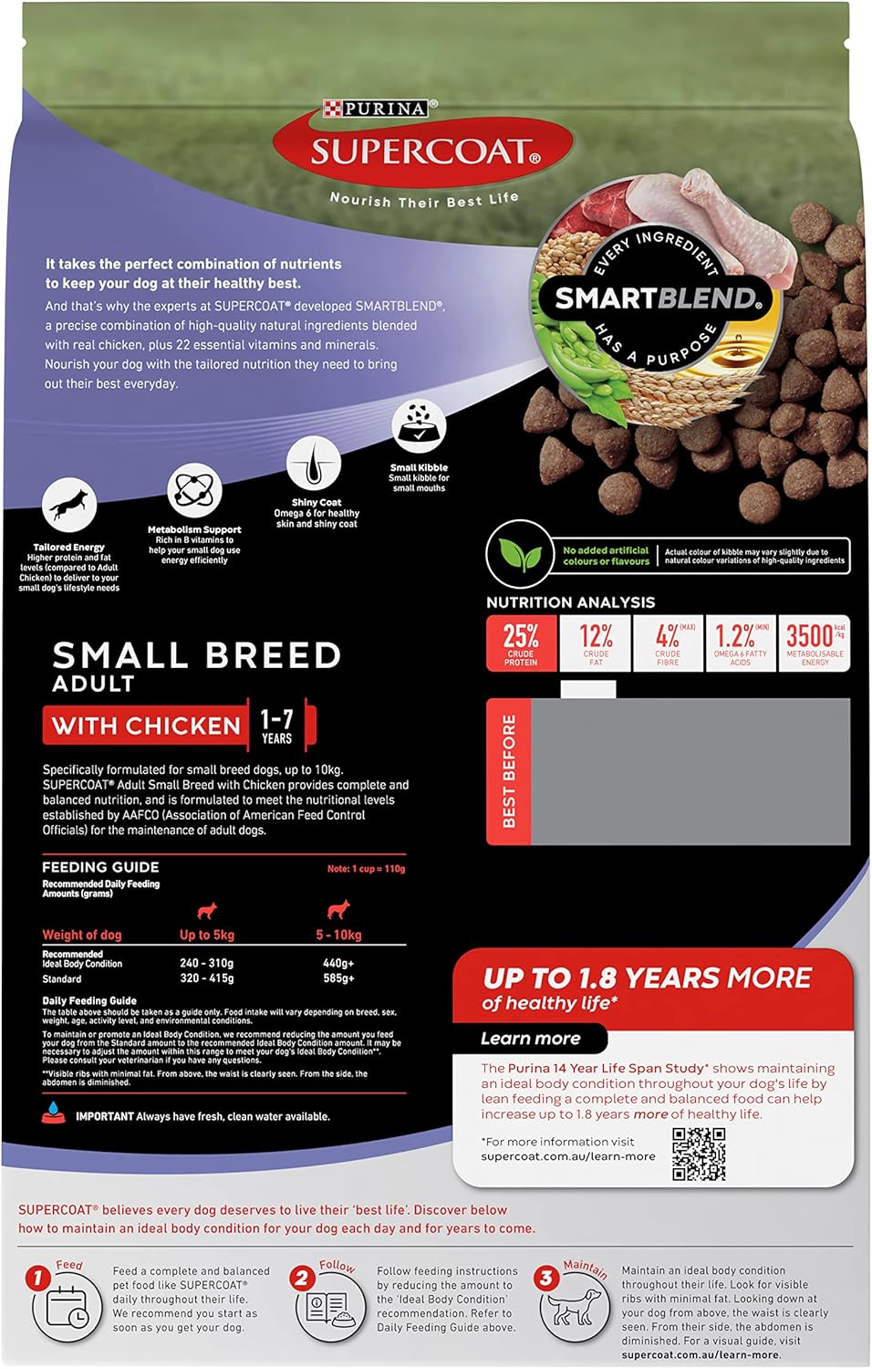 SMARTBLEND Adult Dry Dog Food Small Breed Chicken 2.8kg