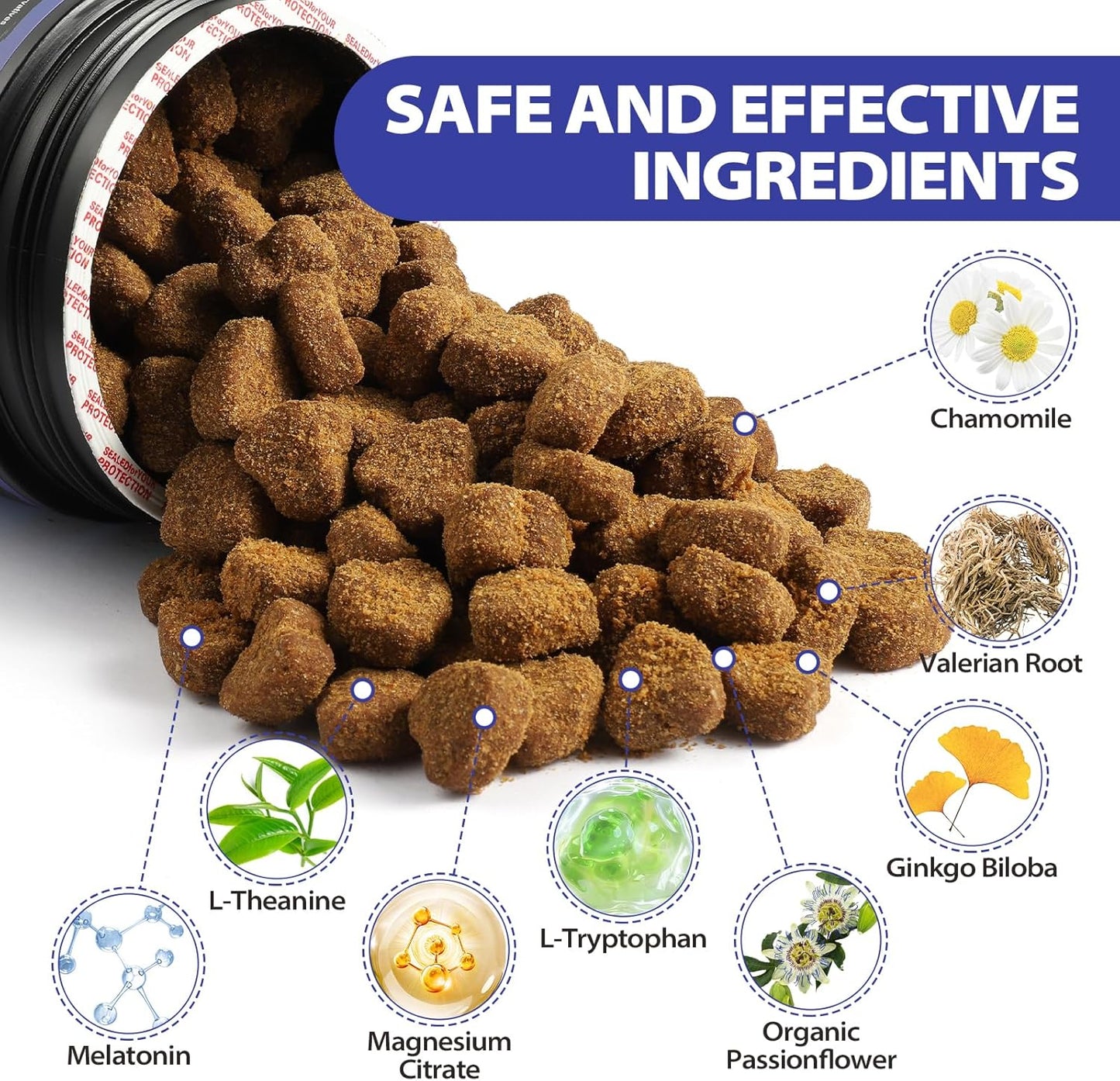 Calming Chews for Dogs Chicken Flavor, 8.8 oz. Container of 100 ct
