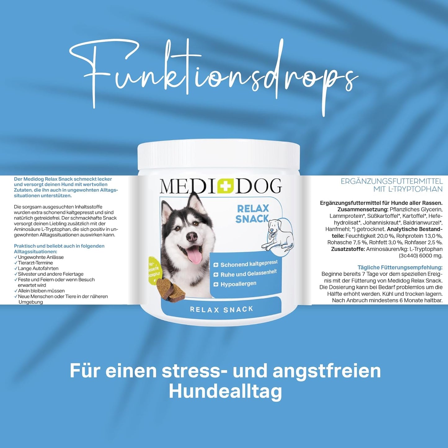 Medidog 400g Premium Soothing Relax Drops for Dogs, Natural Sedative, Extra Cold Pressed and Grain-Free, Against Anxiety