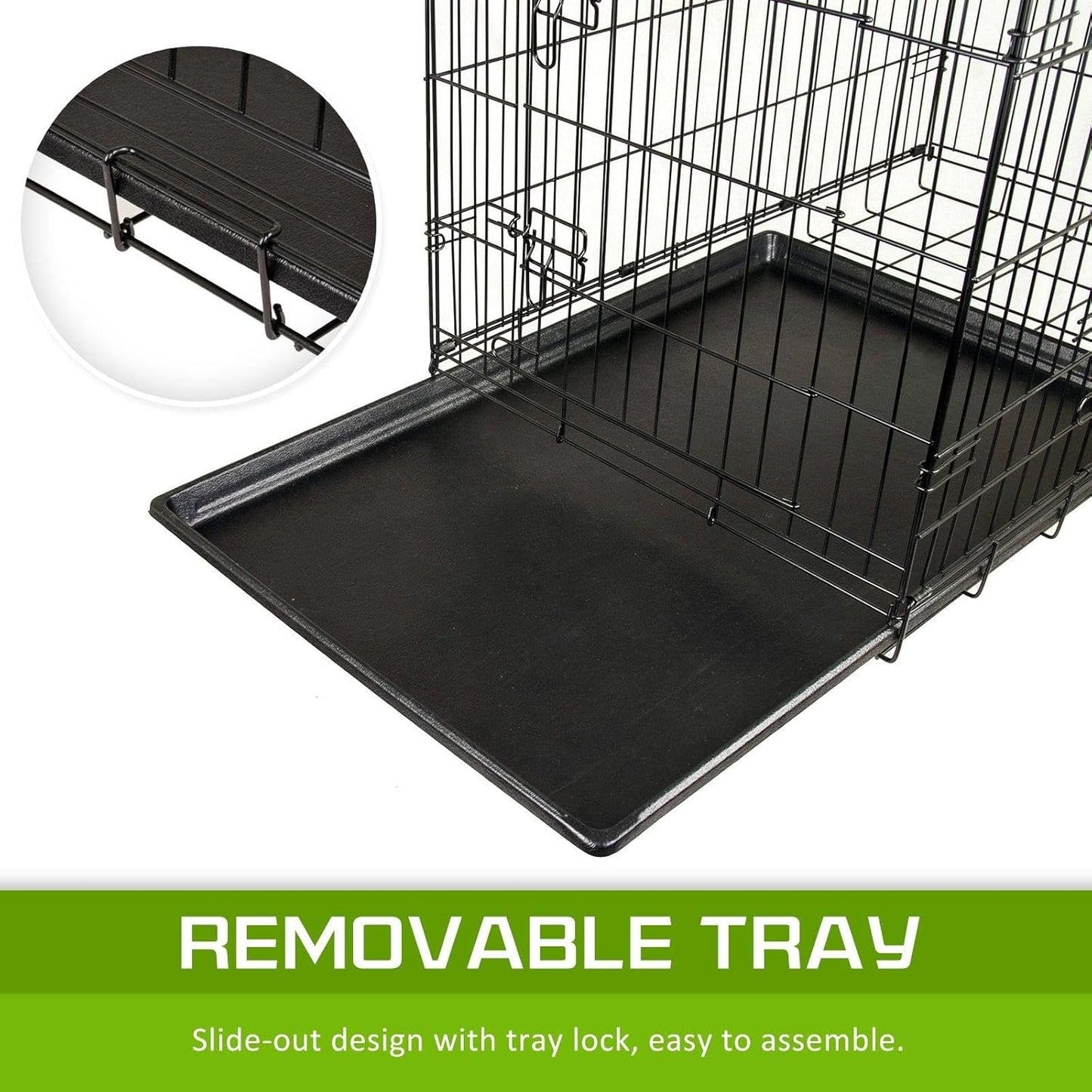 Dog Cage with Removable Tray