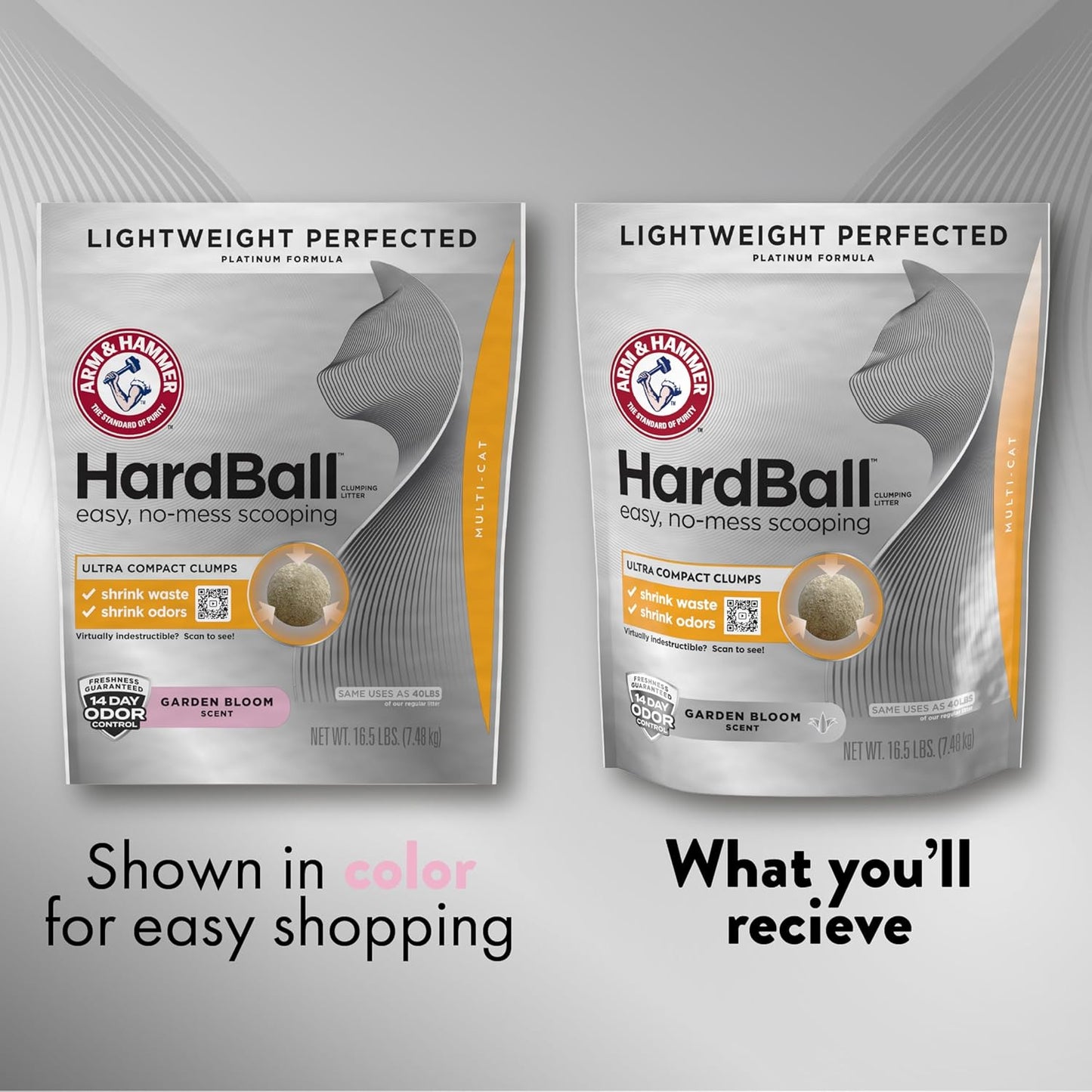 ARM & HAMMER Hardball Lightweight Platinum Multi-Cat Clumping Cat Litter Odor Control-USA Product