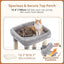 Heybly Cat Tree, 74.8-Inch Spacious & Tall Cat Tower for Large Cats, Cat Furniture with Large Top Perch, Solid Base, 2 Cat Condos, Hanging Hammock, Durable Sisal Scratching Posts, Light Gray