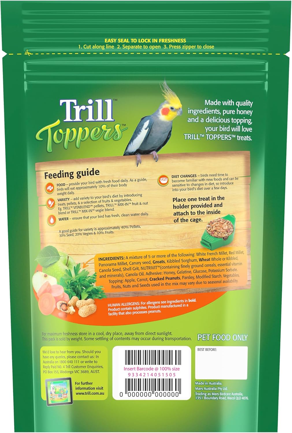 Trill Toppers Bird Treats, 20 Pack