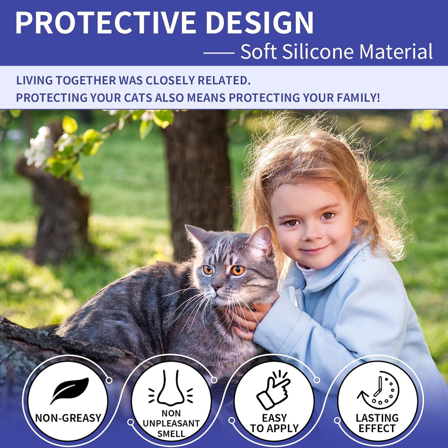 4 Pack Flea Collar for Cats, 32 Months Flea and Tick Prevention for Cats, Waterproof Cat Flea Collar