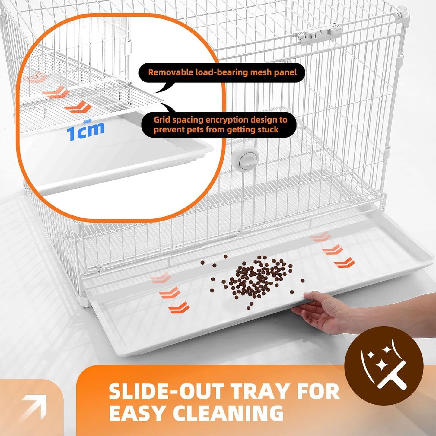 Pet Scene 3in1 Dog Crate 89x64.5x61cm,Dog Kennel Cat Cage Puppy Pen