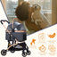 Pet Stroller for Small Dogs Cats, 6 Shock Absorption System | One Touch FoldinDog Stroller with Detachable Carrier for Car Seat & Hand Carry, Gray