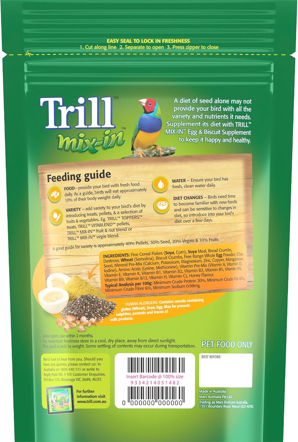 Trill Mix-in Egg & Biscuit Supplement 500g