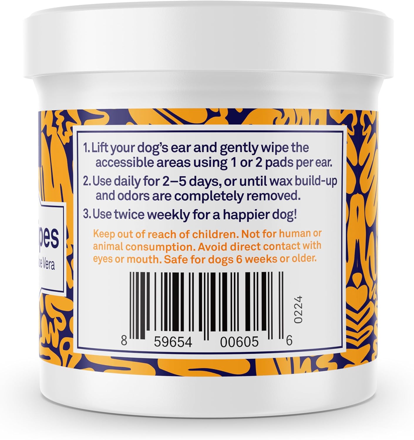 Petpost | Dog Ear Cleaner Wipes - Ultra Soft Cotton Pads in Coconut Oil Aloe Solution - Dog Ear Rinse & Cleanser 100 ct