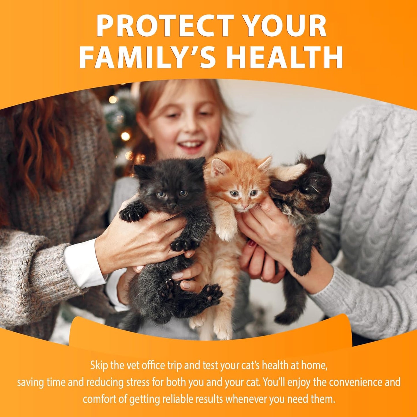 Feline/Cat HealthCheck 4-in-1 Test Kit ，Reliable Detection of Common Cats Illnesses ，Quick and Easy at-Home Testing