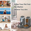 2 Pack Automatic Cat Feeder and Stainless Steel Water Dispenser, Gravity Dog Waterer Set Food Feeder and Waterer Set for Small Medium Kitten Puppy Pets(1 Gallon x 2, Charcoal Gray)