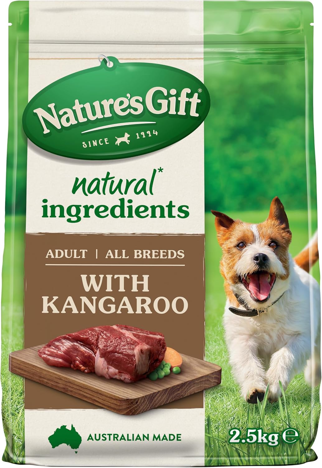 Nature's Gift Adult Dry Dog Food, Kangaroo 2.5kg - 100% Complete & Balanced Nutrition