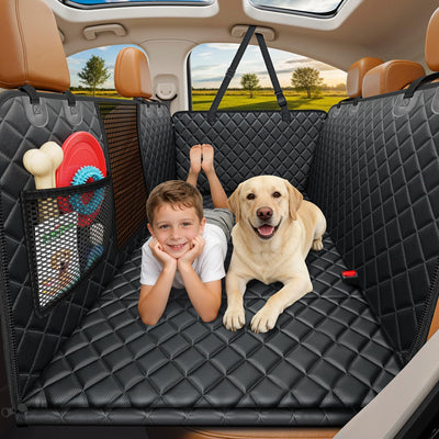 Dog Back Seat Cover Hard Bottom Truck Back Seats Protector, Large Backseat Extender for Dogs, Car