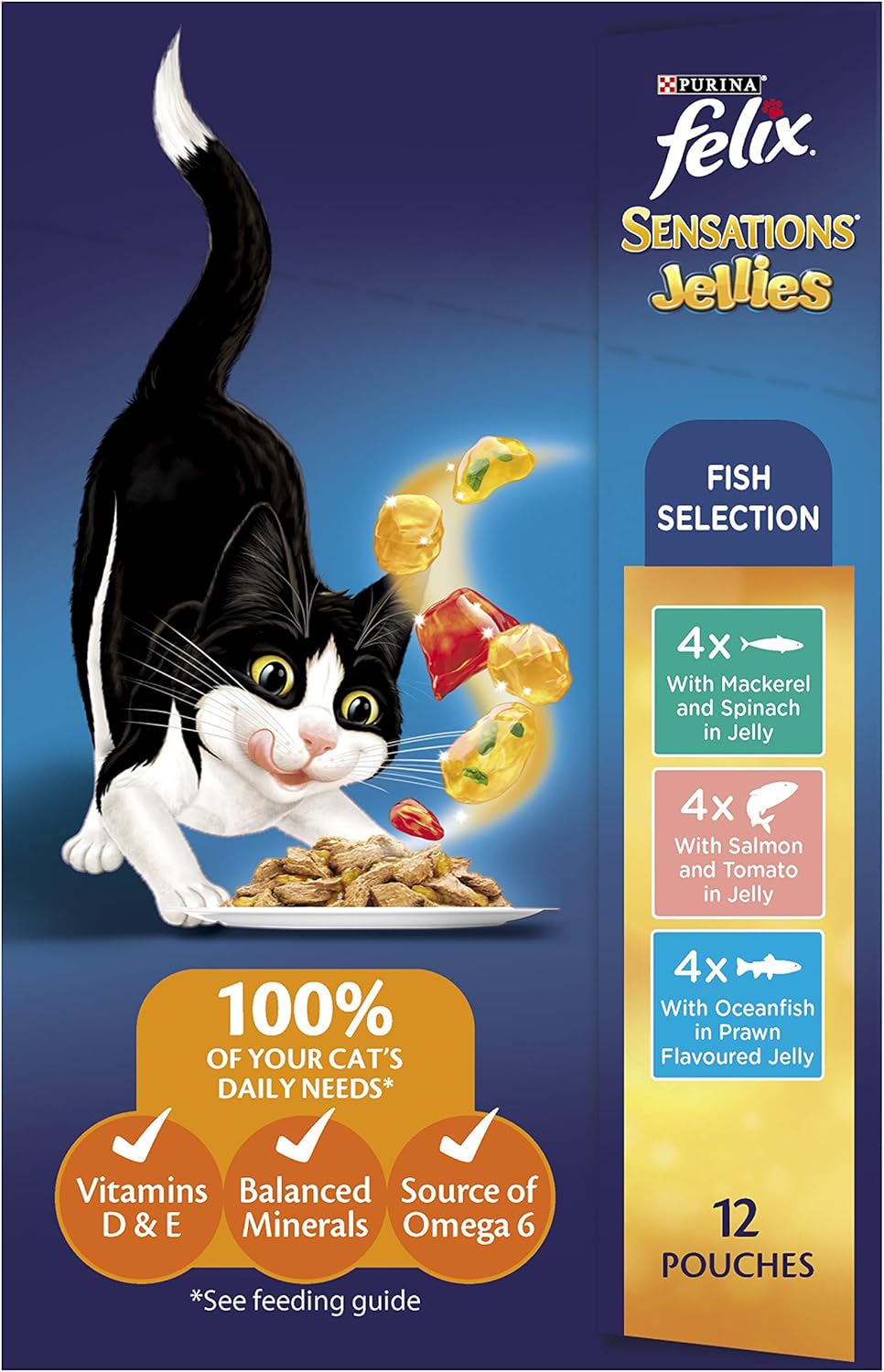 FELIX Sensations Wet Cat Food Fish Selection Jellies 60x85g