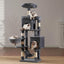 Heybly Cat Tree with Large Platform, Multi-Level Cat Tower with 2 Caves