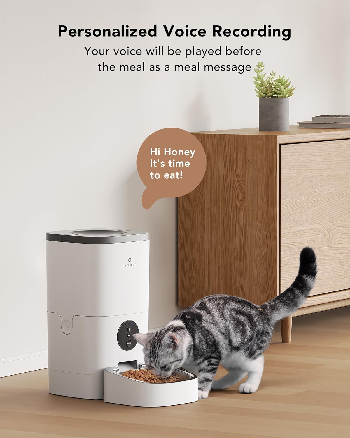 Petlibro Automatic Dog Feeder, 6L Dog Food Dispenser with Customize Feeding Schedule, 2.4G WiFi Pet Feeder with Timer Interactive Voice Recorder, Auto Dog Feeder for Cat Pet 1-4 Meals Dry Food