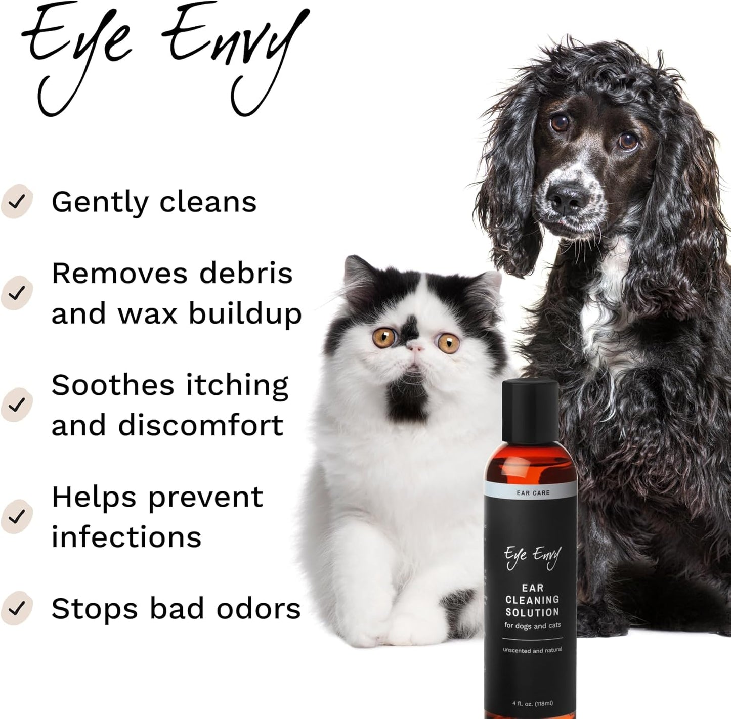Eye Envy Ear Cleaning Solution for Dogs and Cats. Made in The USA