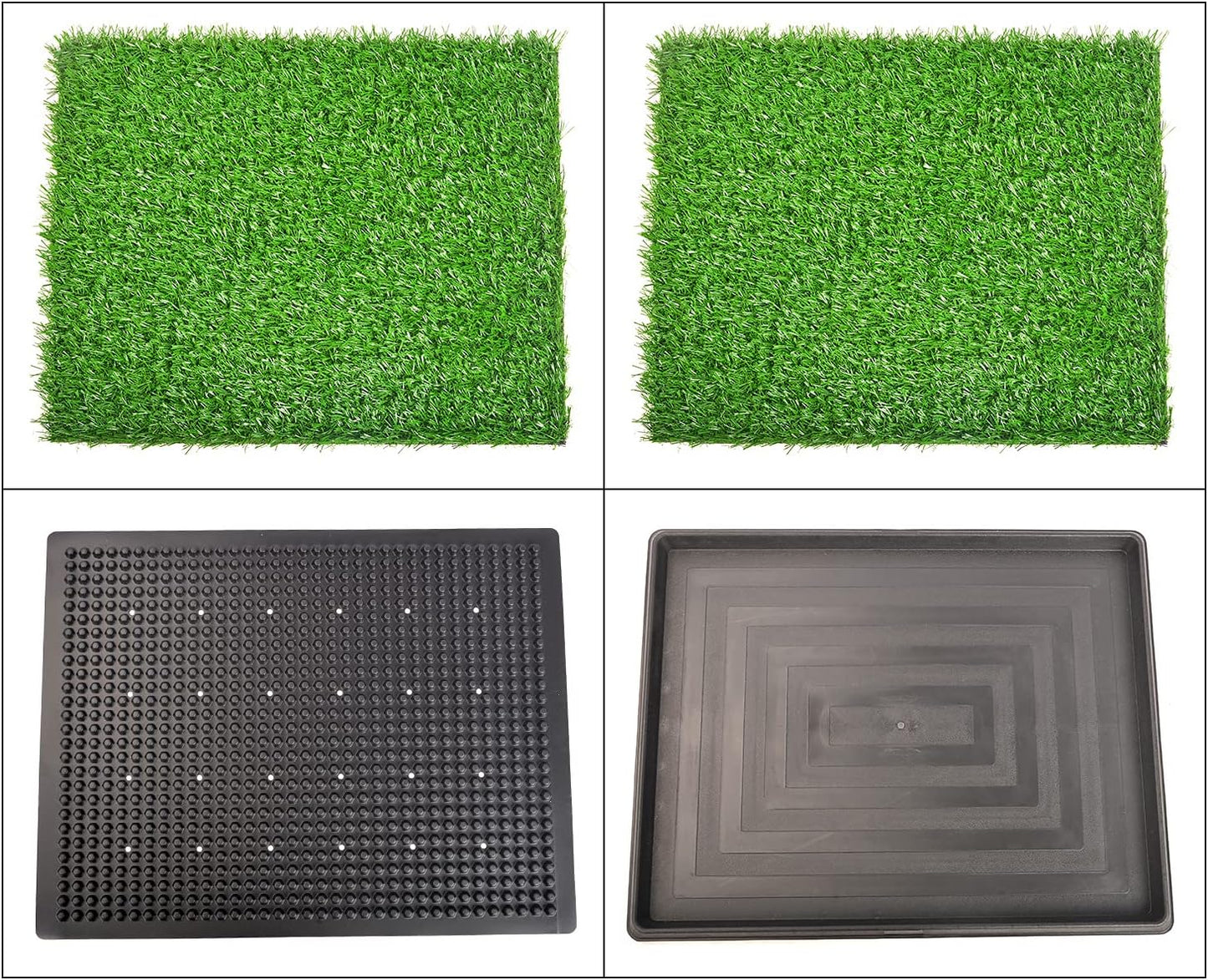 Indoor Dog Potty Toilet Grass Tray Pads Training Puppy Medium Mat (Pet Potty with 2 Grass Mat)