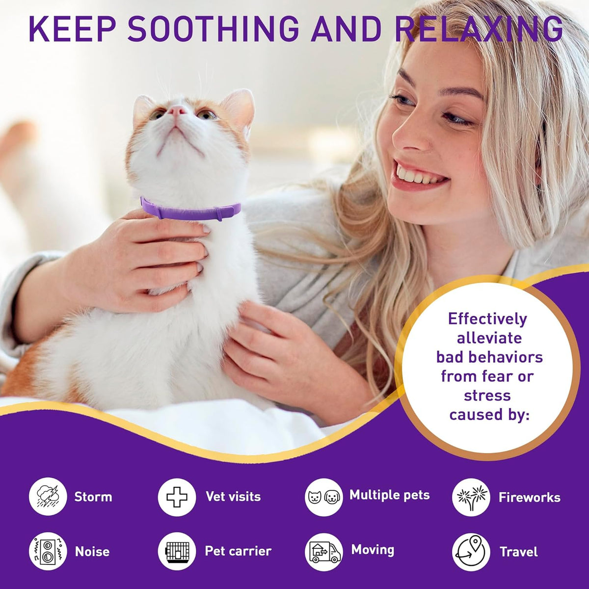 4 Pack Calming Collar for Cats – Pheromone Cat Calming Collar Cat Anxi ...