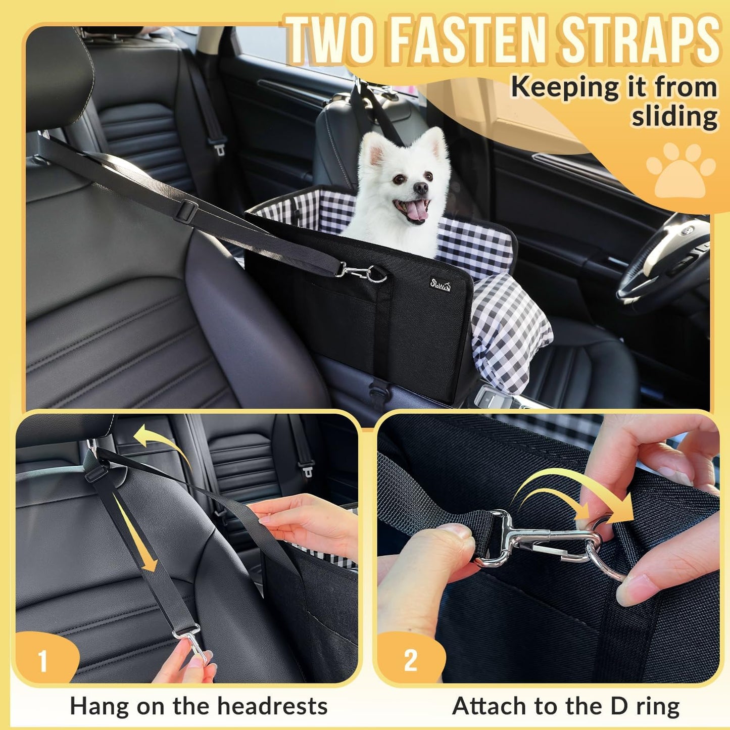 SlowTon Console Dog Car Seat, Pet Booster Seat
