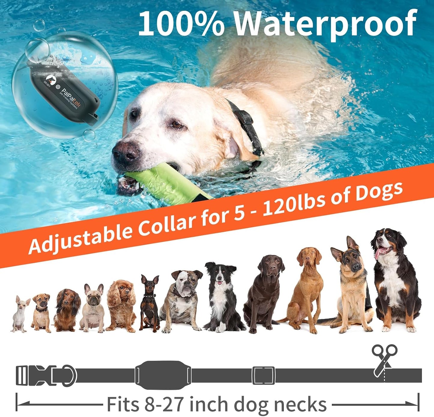 Dog Vibration Collar with Controller for 2 Dogs No Shock, 9 Types of Beeps and Vibrations, 3300ft Range & Upgraded Waterproof Training Collar for Dogs 5-120lbs - No Prongs