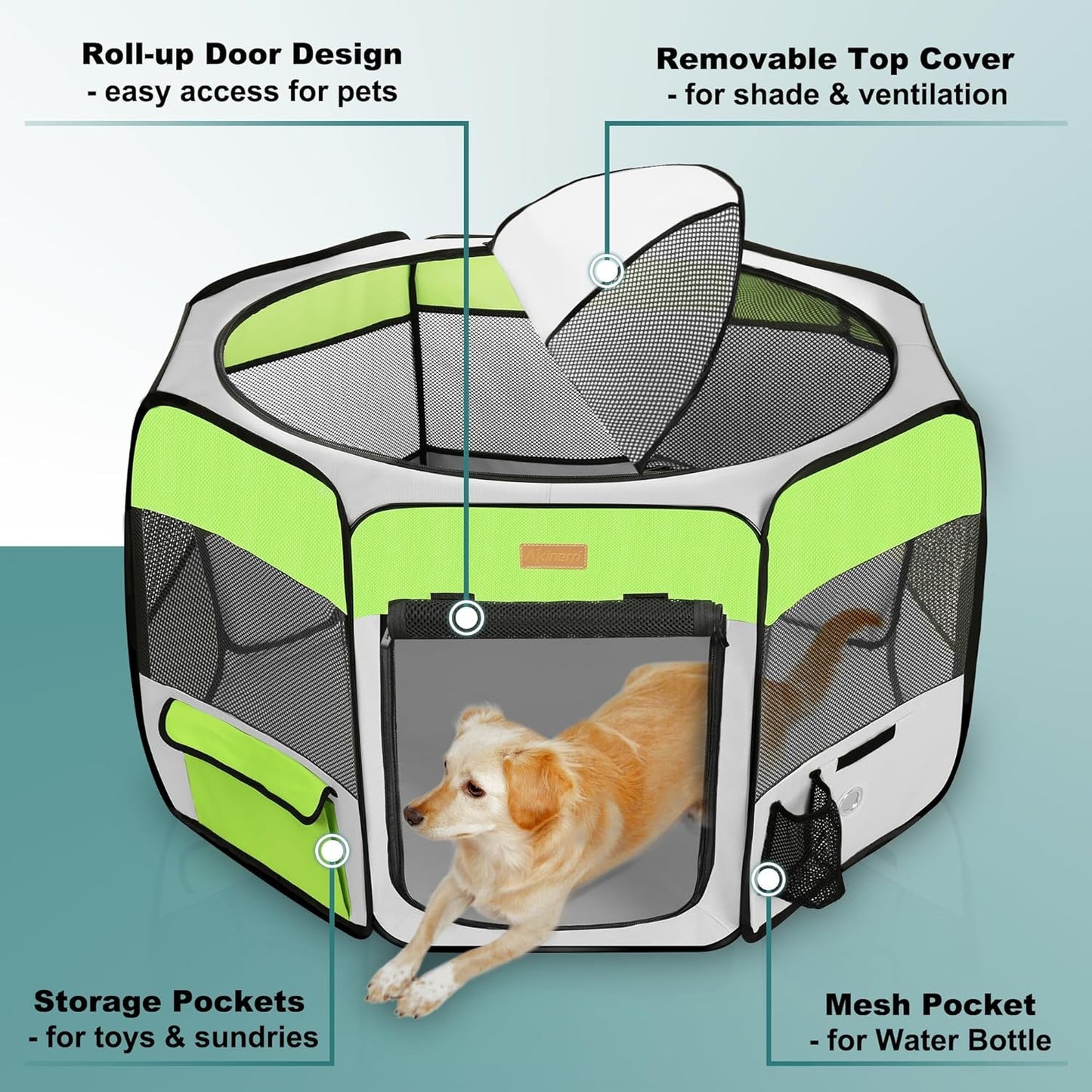 Dog Playpen, Portable Pet Play Pen for Cat, Puppies, Rabbits, Chickens, Foldable Large-Capacity