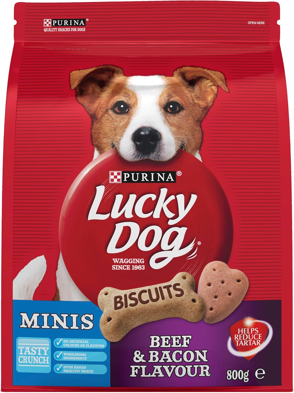 LUCKY DOG Adult Dog Treats Mini Beef and Bacon 800g