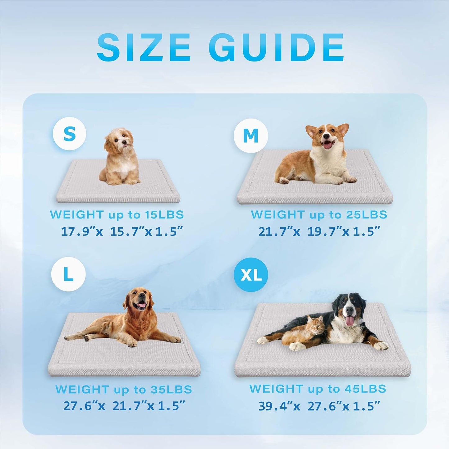 Tom Pet Pad Cooling System for Summer, Consistent Cooling Water Mat for Dogs and Cats, No Refrigeration or Chemical Gel Needed, Machine Washable Bed, Ideal for Home and Crates (Gray, XL)