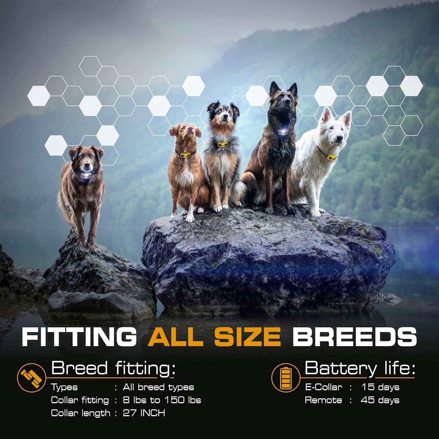 INVIROX Shock Collar for Dogs [Ultra K9] 124 Training Levels, 4 Powerful Modes with Night-Light