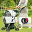 Pet Stroller with 4 Wheels, Foldable Pet Travel Carrier for Medium Small Dogs Cats