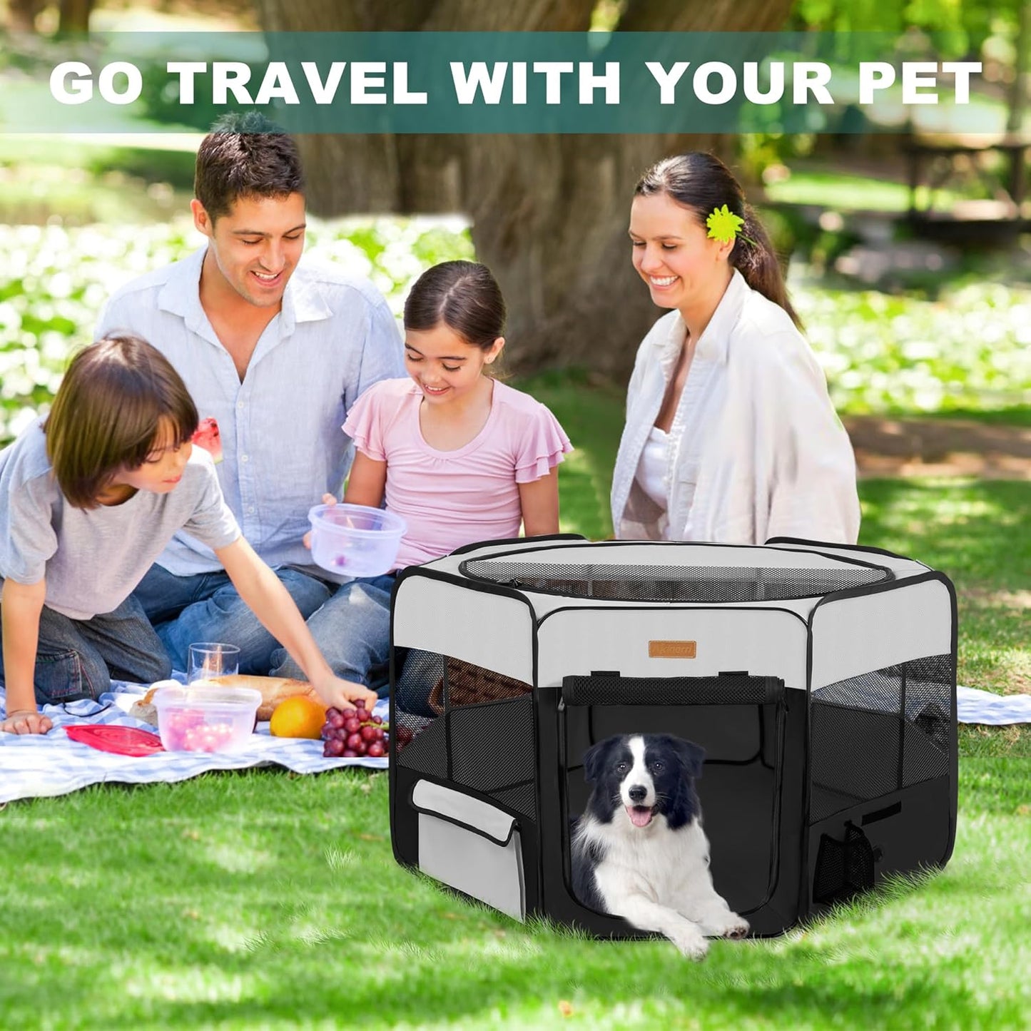 Dog Playpen, Portable Pet Play Pen for Cat, Puppies, Rabbits, Chickens, Foldable Large