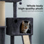 Pawz Large Cat Tree Tower Condo for Indoor Cats, Scratching Post, Soft Plush Multi-Level Climbing Tree, Activity Center, Cat Condo and Big Hammock, House, Dangling Ball, Adjustable Height 230CM-275CM