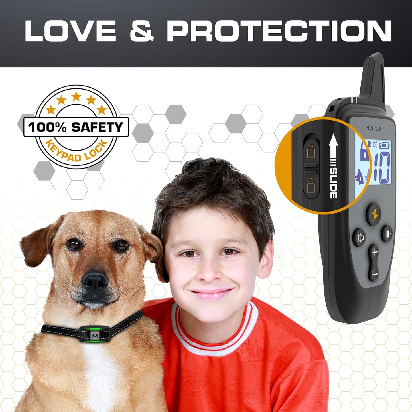 INVIROX Dog Training Collar [2025 Edition] 123 Levels 1100yd Range E Collar