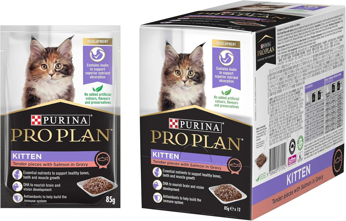 PRO PLAN Kitten Wet Cat Food Salmon in Gravy 12x85g