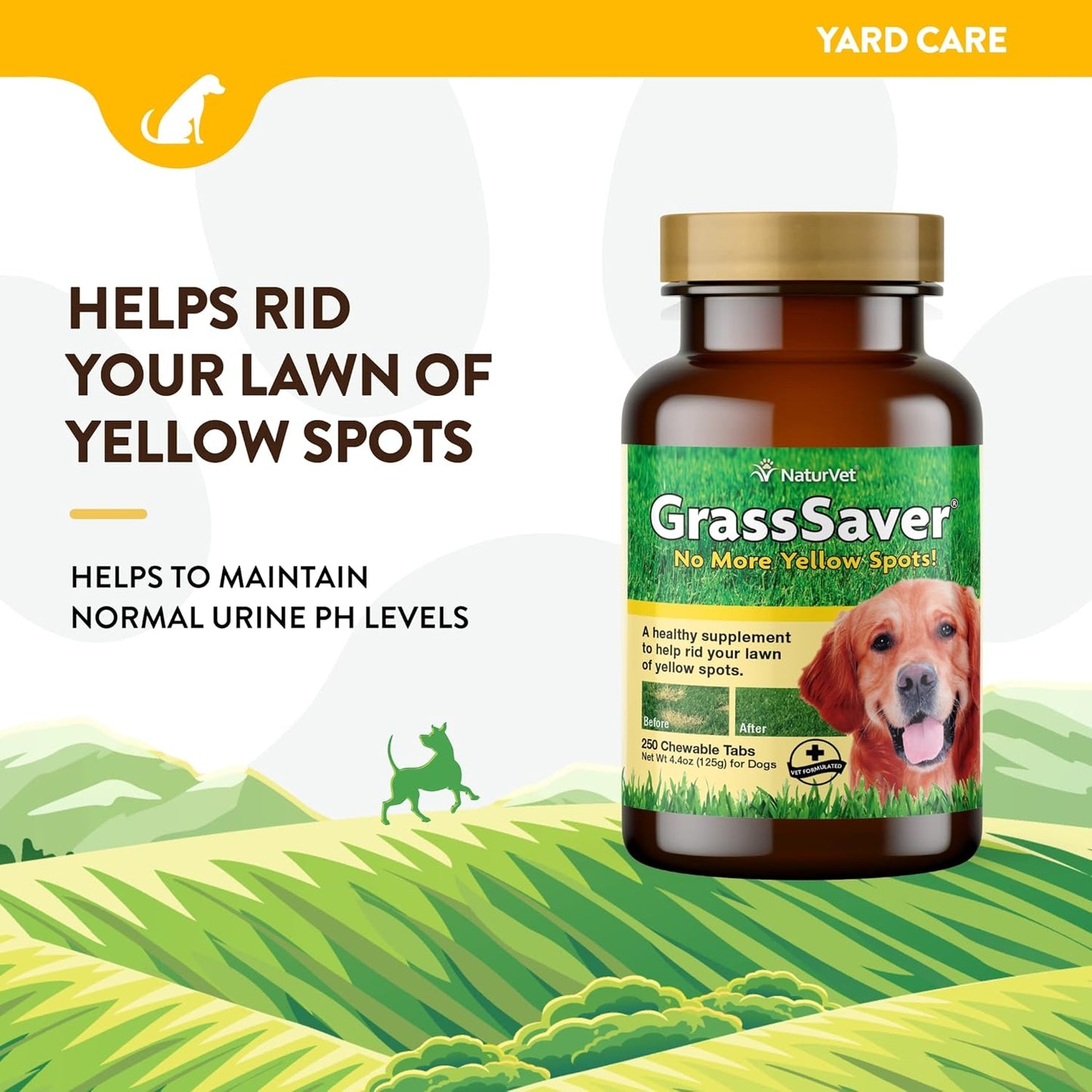NaturVet GrassSaver Tablets, 250 Pills