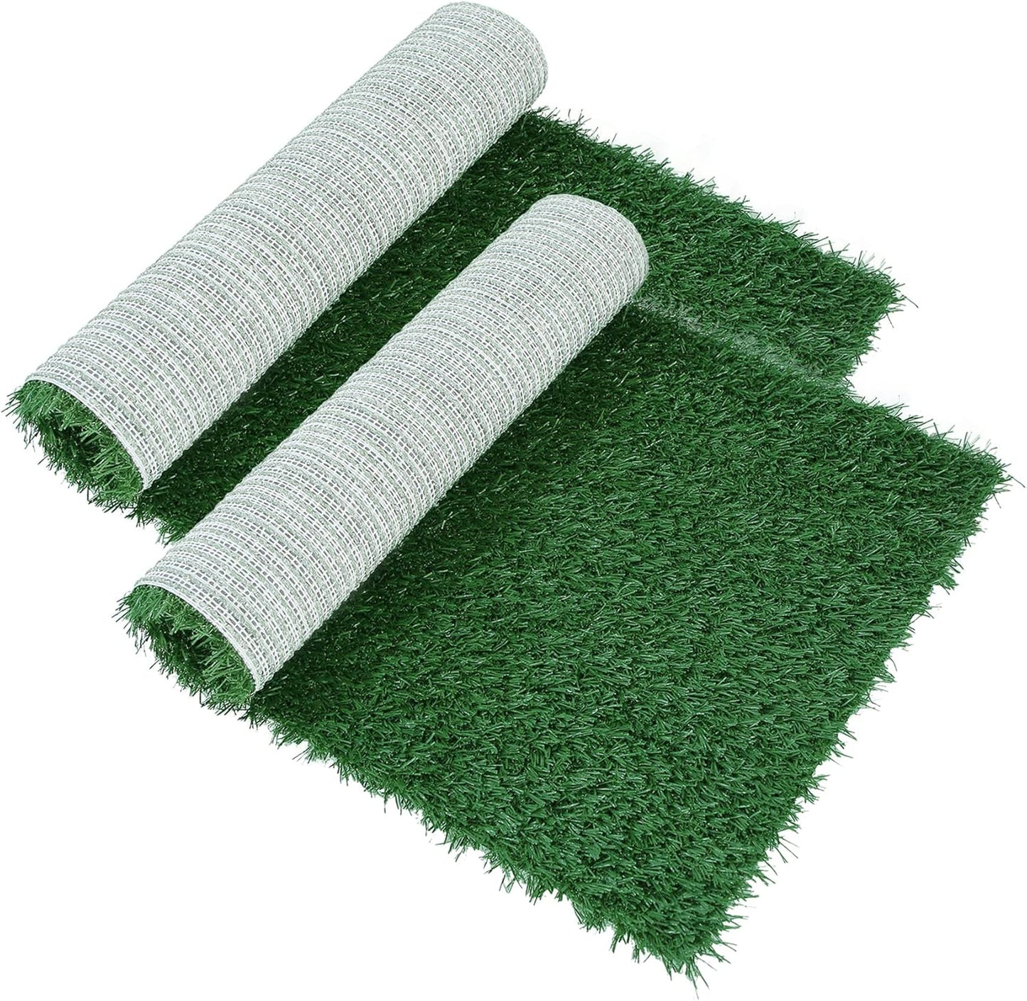 GLOBREEN Puppy Artificial Grass Pee Pad for Dogs Potty Trianing, 2 Pack Replacement Pet Fake Grass Mat, Reusable & High Drainage - 18 x 14 Inches