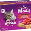 WHISKAS So Meaty Recipes 1+ Years Wet Cat Food with Meat Cuts in Gravy 12 x 85g, 5 Pack (60 Pouches)