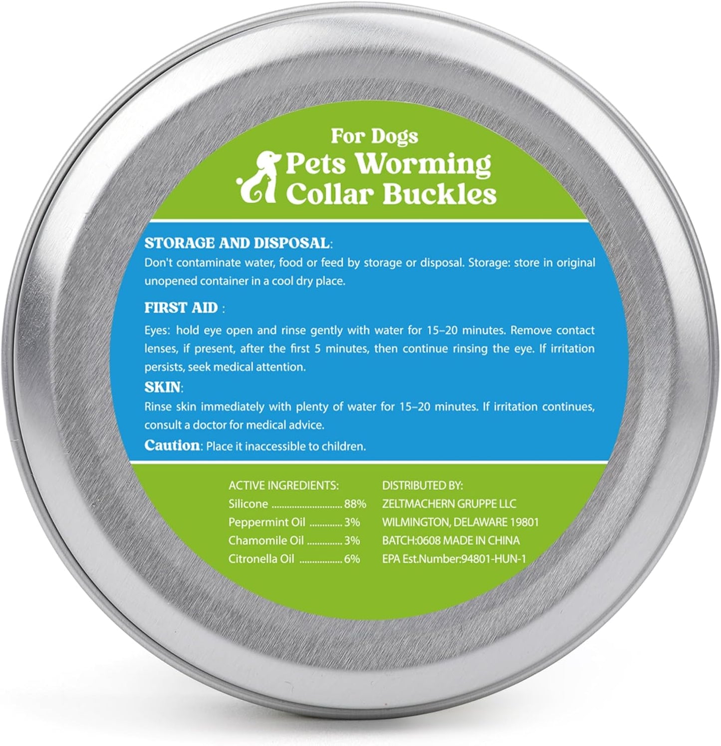 Natural Flea and Tick Prevention Dog Tag – Waterproof Collar Pendant with 3 Extra Refills, Green, Safe for All Breeds