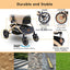 Dog stroller with 4 Wheels, Folding Cat Stroller for Small/Medium/Large dogs & cats to 60 lbs, pet stroller with removable carrier