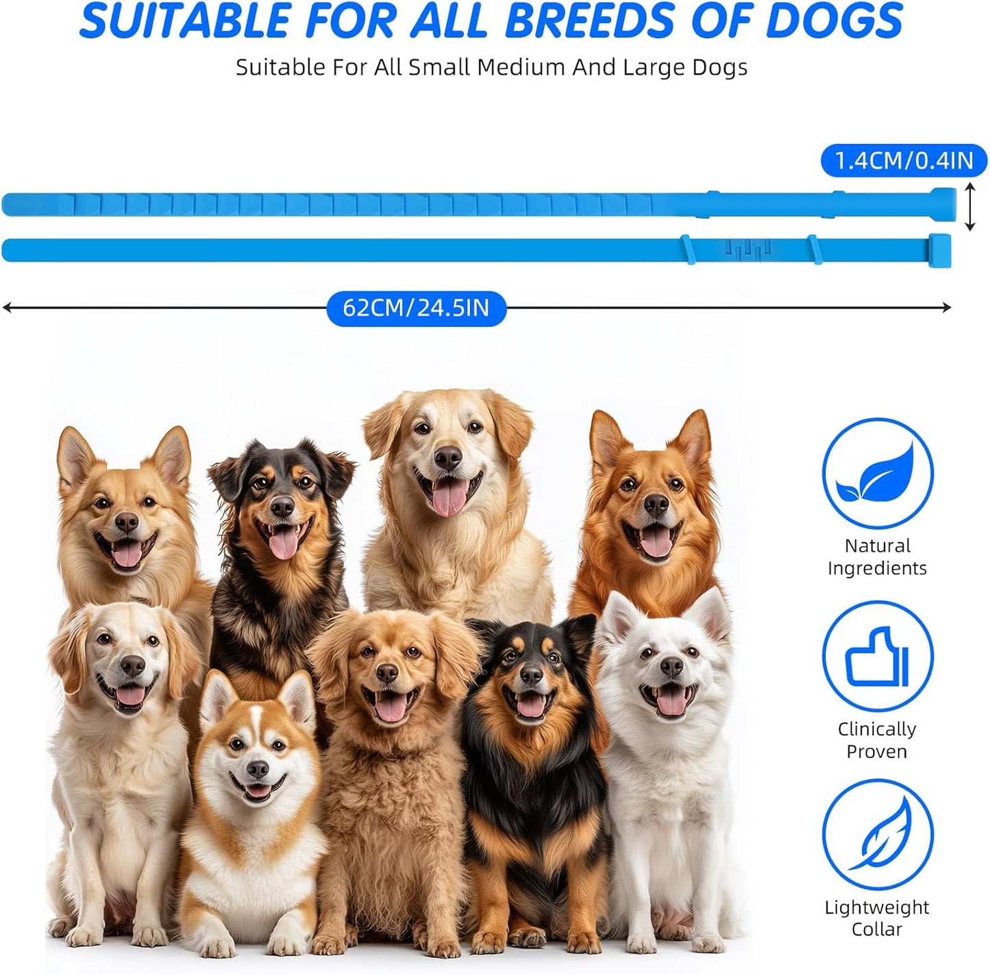 Pheromone Collar for Dogs: 4 Pack Calming Collars for Dogs - Anxiety Relief for Pets,Adjustable 25 Inch Size,Lasts 60 Days