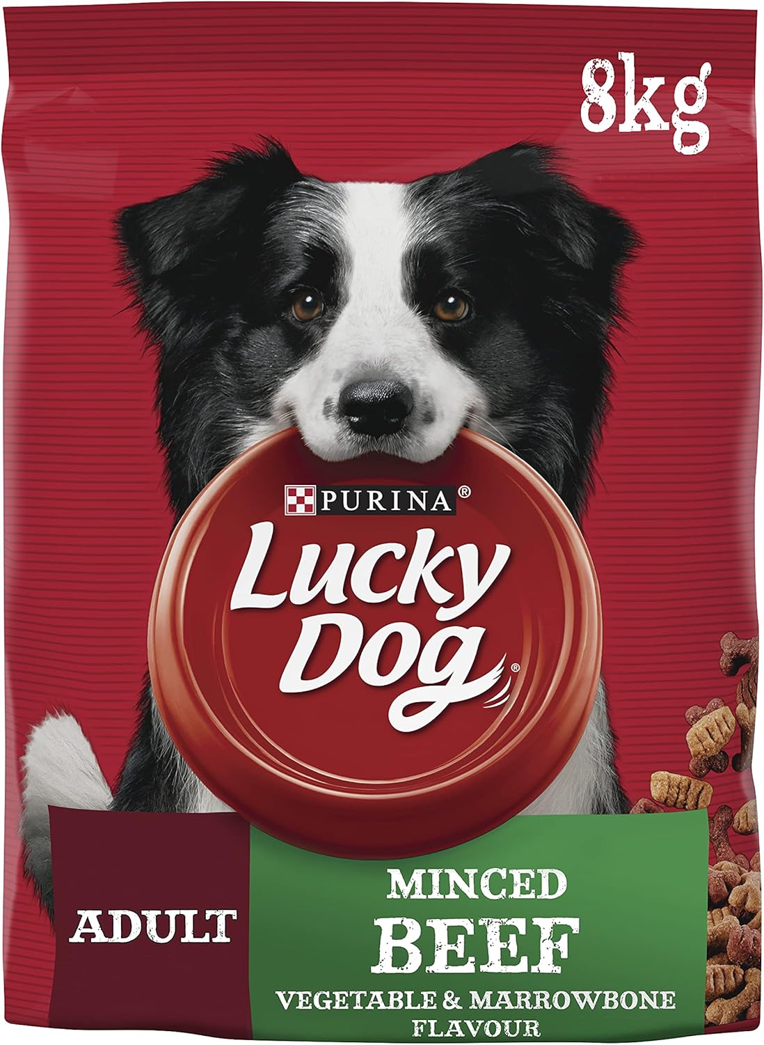 LUCKY DOG Adult Dry Dog Food Minced Beef Vegetable and Marrowbone 8kg