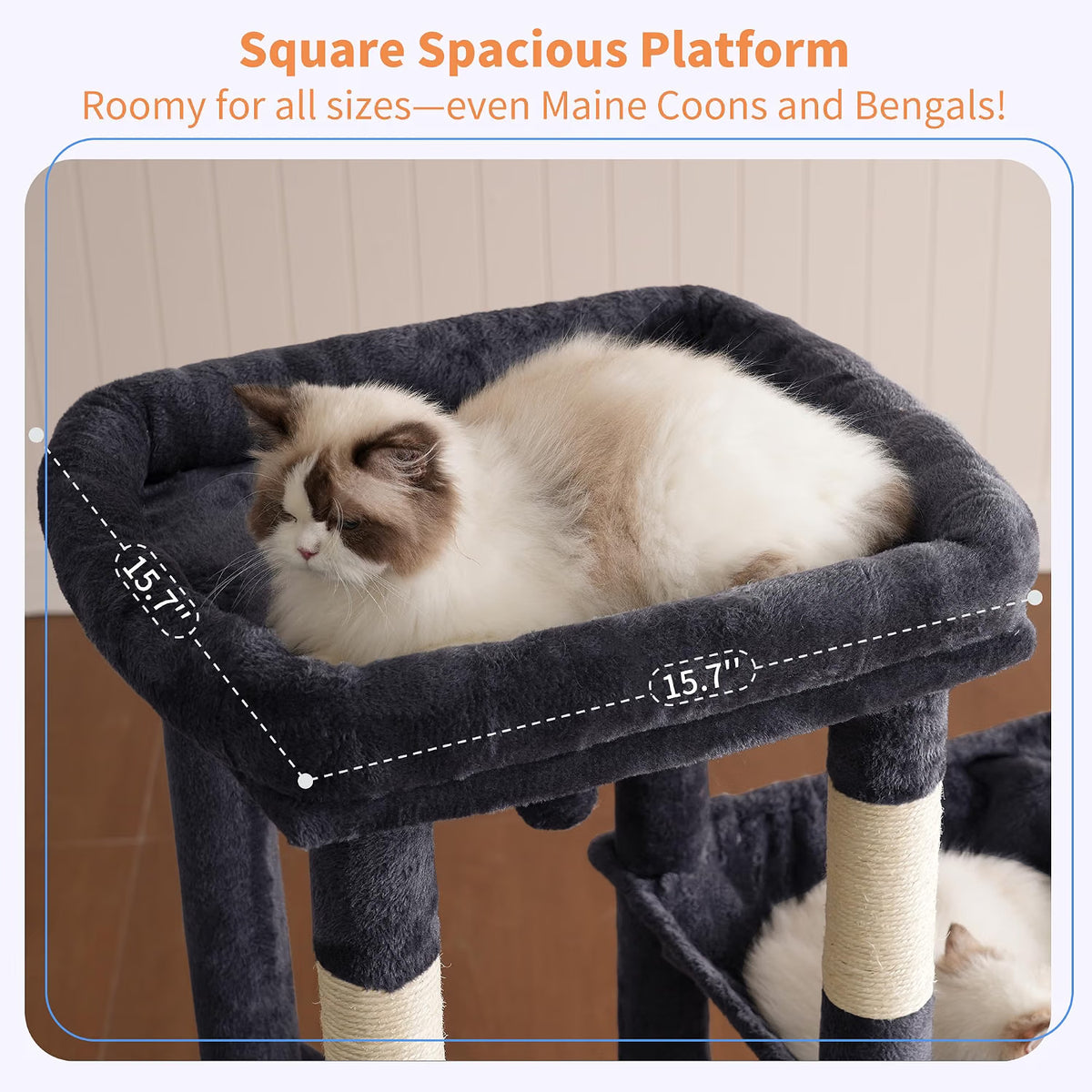 Heybly Heavy Duty Cat Tree with Large Base for Large Indoor Cats