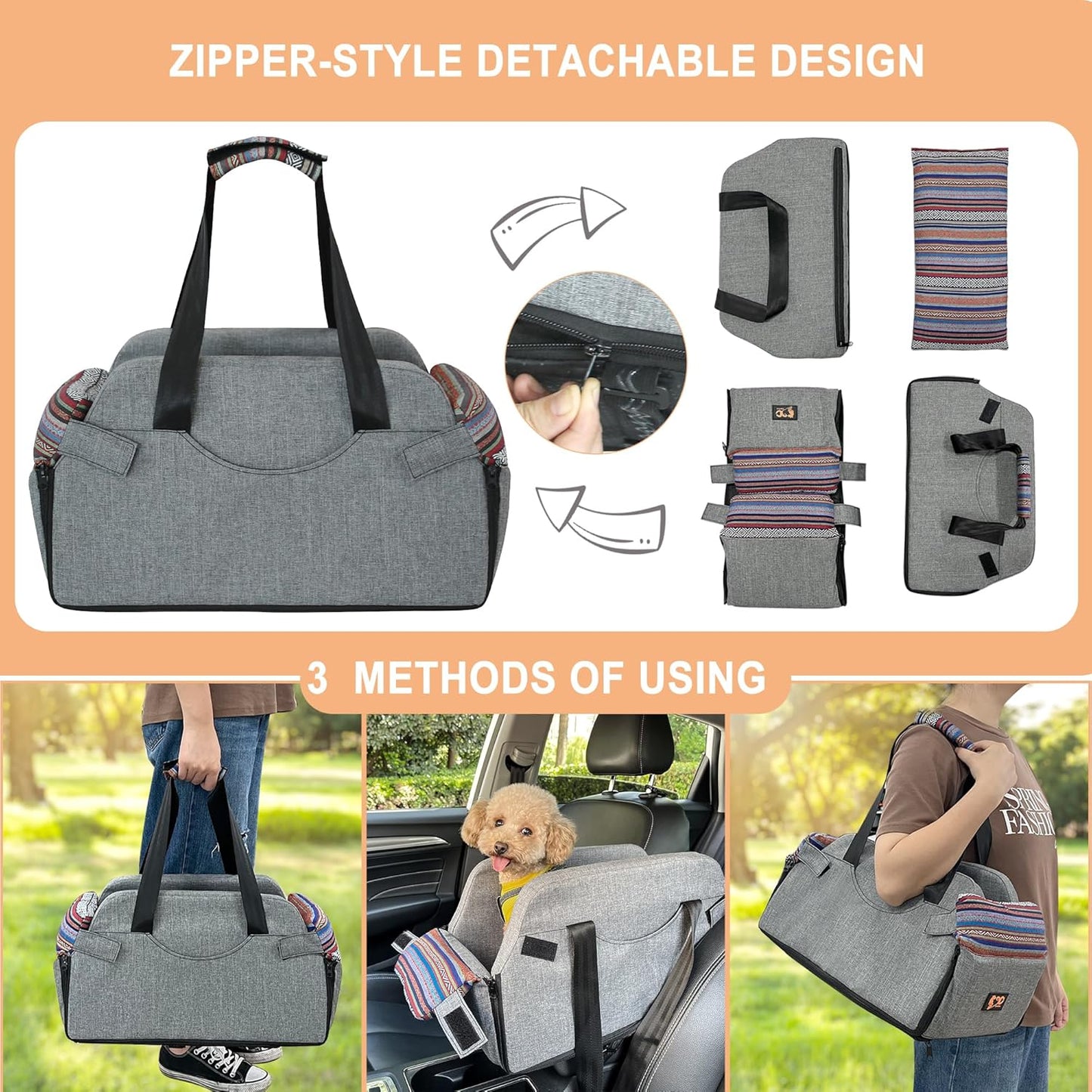Console Dog Car Seat, Small Dog Booster Seat